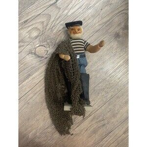 1950s Jeanne Maker Original Soft Sculpture Old Captain Fisherman Folk Art Figure